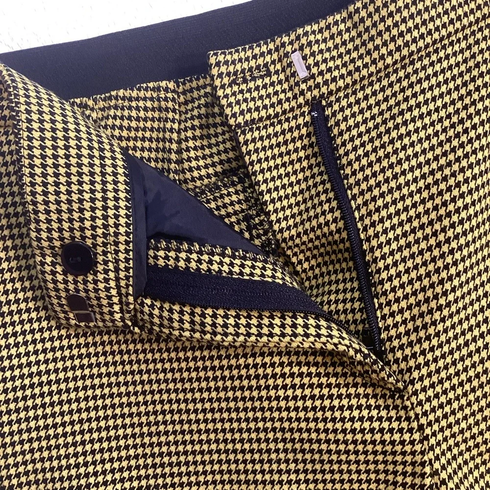 Zara Houndstooth Slim Leg Knit Pants Size‎ Small Career Office